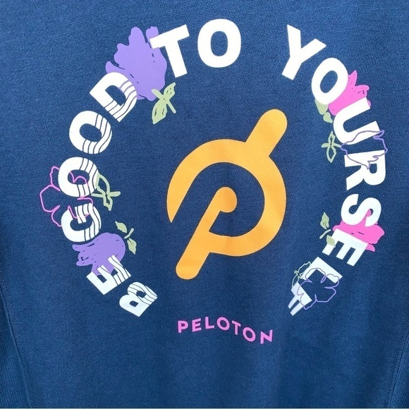 Peloton Be Good To Yourself Teal Blue Zip Up Hoodie Women's sz S - Picture 3 of 8
